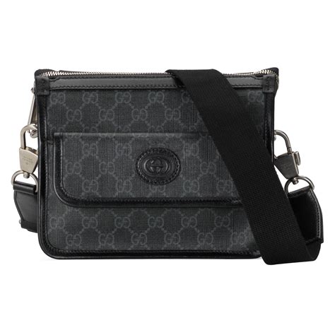 gucci black supreme messenger|messenger bag with interlocking g.